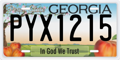 GA license plate PYX1215
