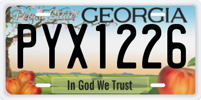 GA license plate PYX1226