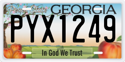 GA license plate PYX1249