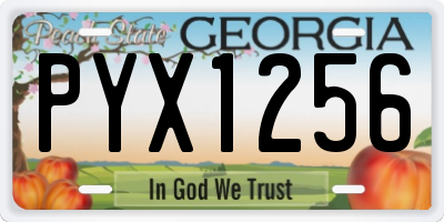 GA license plate PYX1256