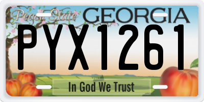 GA license plate PYX1261