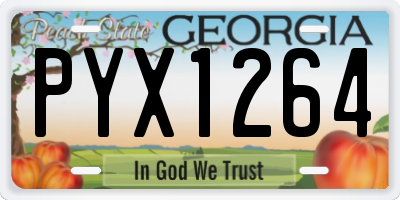 GA license plate PYX1264