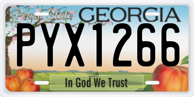 GA license plate PYX1266