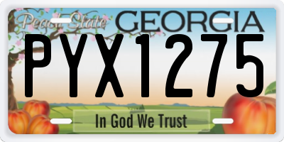 GA license plate PYX1275