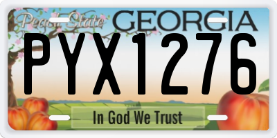 GA license plate PYX1276