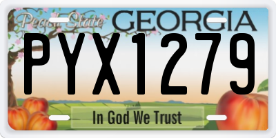 GA license plate PYX1279