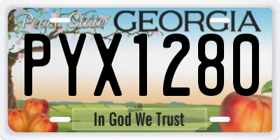 GA license plate PYX1280