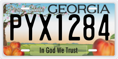 GA license plate PYX1284