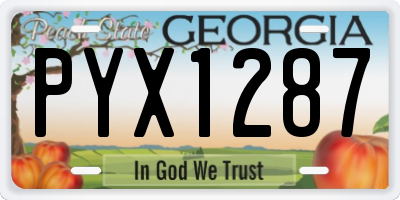 GA license plate PYX1287