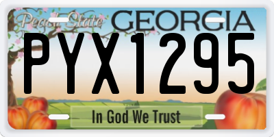 GA license plate PYX1295