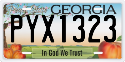 GA license plate PYX1323