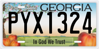 GA license plate PYX1324