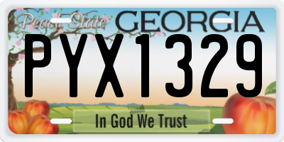 GA license plate PYX1329