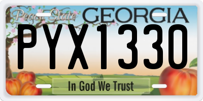 GA license plate PYX1330
