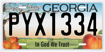 GA license plate PYX1334