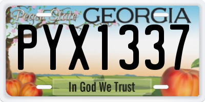 GA license plate PYX1337
