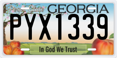 GA license plate PYX1339
