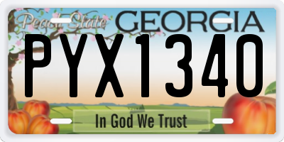 GA license plate PYX1340