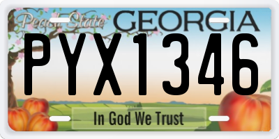 GA license plate PYX1346