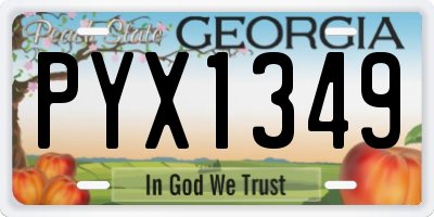 GA license plate PYX1349