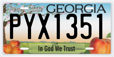 GA license plate PYX1351
