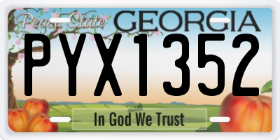 GA license plate PYX1352