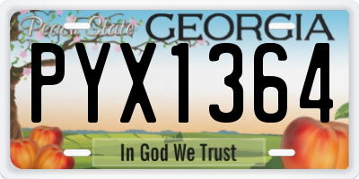 GA license plate PYX1364