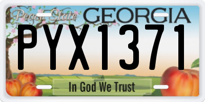 GA license plate PYX1371