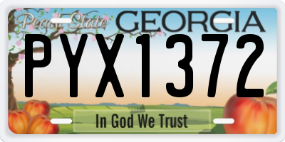 GA license plate PYX1372