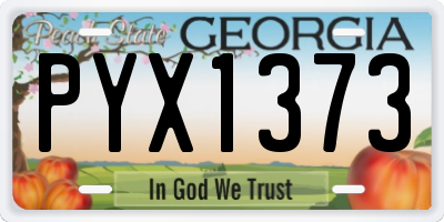 GA license plate PYX1373