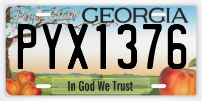 GA license plate PYX1376