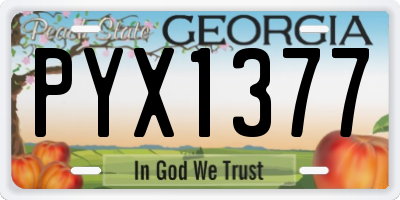 GA license plate PYX1377