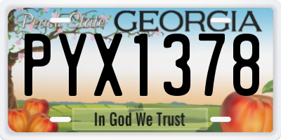 GA license plate PYX1378