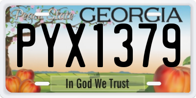 GA license plate PYX1379