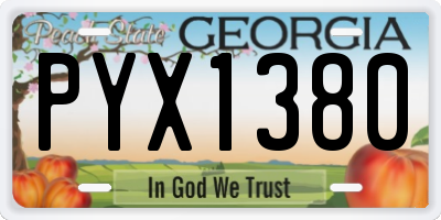GA license plate PYX1380