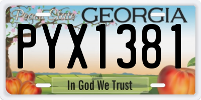 GA license plate PYX1381