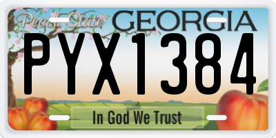 GA license plate PYX1384