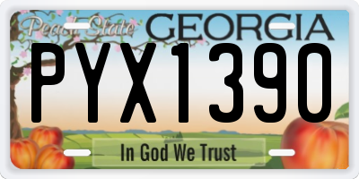 GA license plate PYX1390