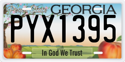 GA license plate PYX1395