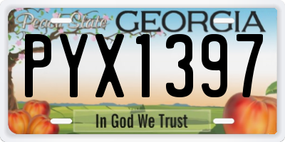 GA license plate PYX1397