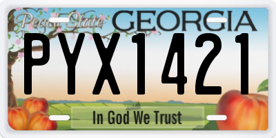 GA license plate PYX1421