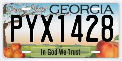 GA license plate PYX1428