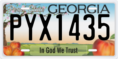 GA license plate PYX1435