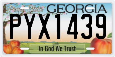 GA license plate PYX1439