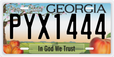 GA license plate PYX1444
