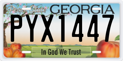 GA license plate PYX1447