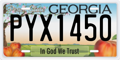 GA license plate PYX1450