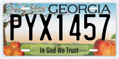 GA license plate PYX1457