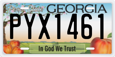 GA license plate PYX1461