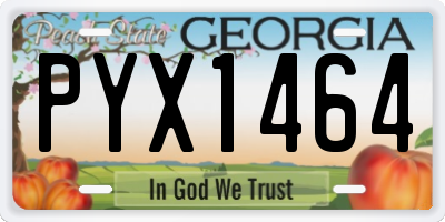 GA license plate PYX1464